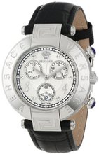 Versace 68C99D498 S009 Reve Mother-Of-Pearl Dial Sapphire Crystal Chronograph Date Black Leather