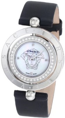 Versace 79Q91SD497 S009 Eon Two Rings 40 Diamond Black Satin Mother-Of-Pearl