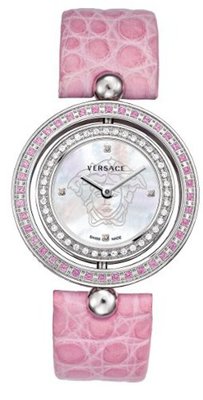 Versace 79Q951D497 S111 Eon Reversible Sapphire and Diamond Bezel Pink Leather