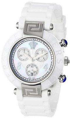 Versace 92CCS1D497 S001 Reve Ceramic Bezel Chronograph White Rubber