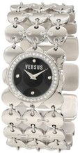 Versus by Versace 3C69700000 Paillettes Stainless Steel Black Dial Crystal Bezel Bracelet
