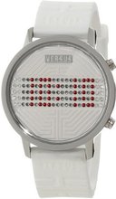 Versus by Versace 3C70800000 Hollywood Digital Silver Dial with Crystals White Rubber
