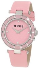 Versus by Versace 3C71500000 Logo Pink Dial with Crystals Genuine Leather