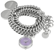 Versus by Versace 3C73900000 Soft Double-Tour Stainless Steel Lilac Dial Charm Bracelet