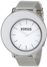 Versus by Versace AL15SBQ901A099 Bowl Round Stainless Steel White Dial Mesh Bracelet