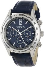 Versus by Versace SGC020012 Cosmopolitan Round Stainless Steel Blue Dial Chronograph
