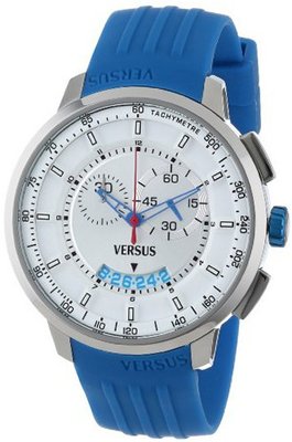 Versus by Versace SGV030013 Manhattan Blue Rubber Chronograph Tachymeter Date