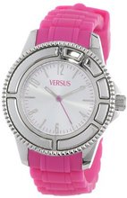 Versus by Versace SH7020013 Tokyo Round Stainless Steel Luminous Hands Pink Soft Rubber