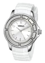 Versus by Versace SH7030013 Tokyo Round Stainless Steel Luminous Hands White Soft Rubber Strap