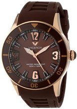 Viceroy 42108-45 Fun Colors 12 Rose Gold Ion-Plated Stainless Steel Luminous Hands Brown Soft Rubber