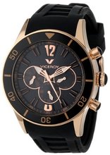 Viceroy 42110-99 Fun Colors 12 Rose Gold Ion-Plated Stainless Steel Luminous Hands Black Soft Rubber Dual Time Day Date