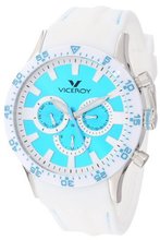 Viceroy 432142-35 Fun Colors Stainless Steel Day Date Sunray Dial Soft White Rubber