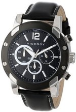 Viceroy 47729-55 Magnum Round Stainless Steel Chronograph Luminous Genuine Leather Band