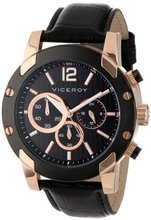 Viceroy 47729-95 Magnum Rose Gold Ion-Plated Stainless Steel Chronograph Luminous Genuine Leather Band