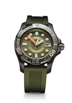 Victorinox Swiss Army Dive Master 500m Olive Rubber Strap - V241560