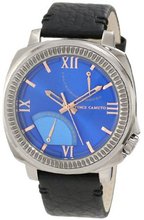 Vince Camuto VC/1003BLDS "The Veteran" Stainless Steel with Black Leather Strap