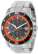 Vince Camuto VC/1017ORG The Cavalier Black Chronograph Dial Orange Accents Silver-Tone