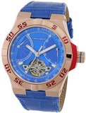 Vince Camuto VC/1049BLRG The Master Automatic Rose Gold-Tone Multi-Function Blue Leather Strap