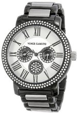 Vince Camuto VC/5001BKTT Swarovski Crystal Accented Black Ion-Plated Silver-Tone Multi-Function Bracelet