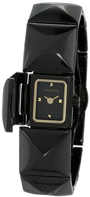 Vince Camuto VC/5059BKBK Black Ion-Plated Pyramid Covered Dial Bracelet