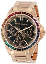 Vince Camuto VC/5086BKRG Multi-Color Swarovski Crystal Accented Rose Gold-Tone Bracelet