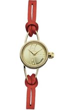 Vivienne Westwood Chancery Quartz with Gold Dial Analogue Display and Red Leather Strap VV081GDRD