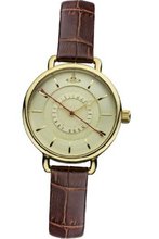 Vivienne Westwood Gainsborough Quartz with Gold Dial Analogue Display and Brown Leather Strap VV076GDBR