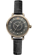 Vivienne Westwood Gainsborough Quartz with Grey Dial Analogue Display and Black Leather Strap VV076CHCH