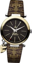 Vivienne Westwood Ladies Brown Leather Strapped with Gold Logo Prints