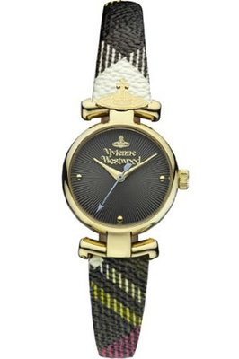 Vivienne Westwood Maida Quartz with Grey Dial Analogue Display and Multicolour Leather Strap VV090CHBR