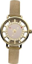 Vivienne Westwood Tate Quartz with Pink Dial Analogue Display and Beige Leather Strap VV055PKTN