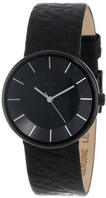 Vivienne Westwood Unisex VV020BKBK Spirit Swiss Quartz Black Leather Strap