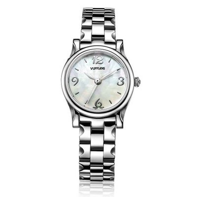 Vufflens V028.210.3 Amber Collection Stainless Steel White Mother-pearl Quartz