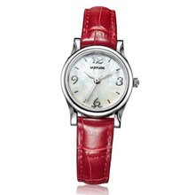 Vufflens V028.340 Amber Collection Red Leather Mother-pearl Dial Quartz