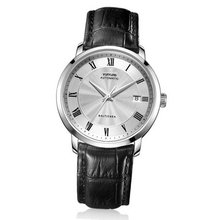 Vufflens, V39.256.35 Baltic Sea Collection Classic Black Leather White Roman Numerals Mechanical