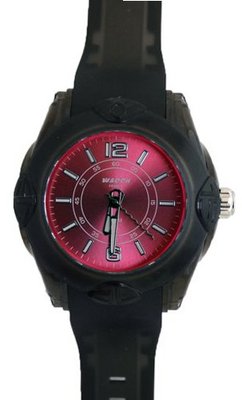 Waooh - MIAMI 44 Black Wristband with Color Dial Pink