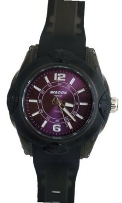 Waooh - MIAMI 44 Black Wristband with Color Dial Purple
