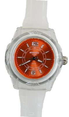 Waooh - MIAMI 44 White Wristband with Color Dial Orange