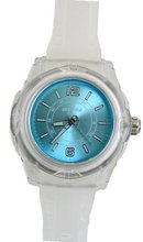 Waooh - MIAMI 44 White Wristband with Color Dial Turquoise