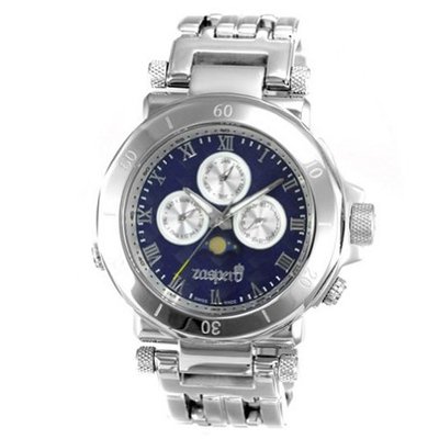 [ ZASPERO ] NEW Silver Stainless-Steel Wrist Blue MG401-15