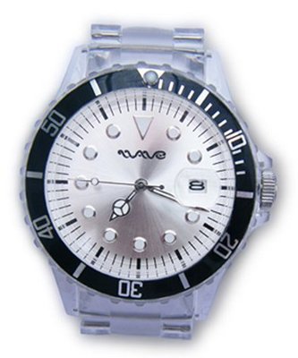 Wave Gear Unisex Sports Silver & Clear Tidal TD1001SC With Clear Polycarbonate Strap