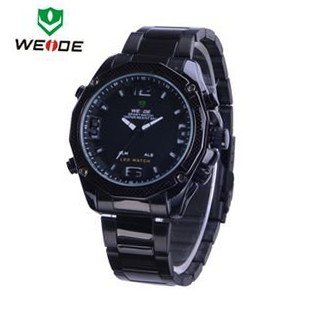 Weide Chrono Black Dial Stainless Steel Swiss Quartz