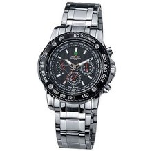 Weide Chrono Black Dial Stainless Steel Swiss Quartz