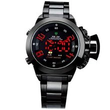 Weide Chrono Black Dial Stainless Steel Swiss Quartz