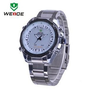 Weide Chrono White Dial Stainless Steel Swiss Quartz