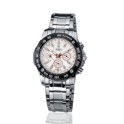 Weide Chronograph White Dial Stainless Steel Swiss Quartz WH1006W