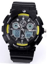 Weide With Digital and Analog Dual Display Waterproof, Multi-Funtional, Yellow Bezel, JAPAN PC21S Quartz Movement
