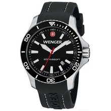 Wenger Sea Force , Black Dial Black Bezel Black Silicone Strap 641.103