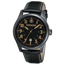 Wenger Terragraph , Gunmetal Pvd Case Black Dial Black Leather Strap 541.105