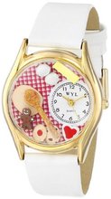 Whimsical es C0310006 Classic Gold Baking White Leather And Goldtone